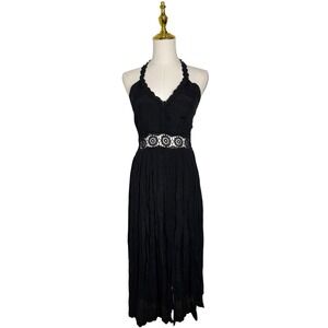 azúcar black lace maxi dress flowy boho coquette chic festival granola y2k goth